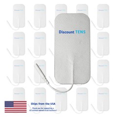 TENS 2″x4″ Premium Wired Electrode Pads, 20 Pads (10 Pair)