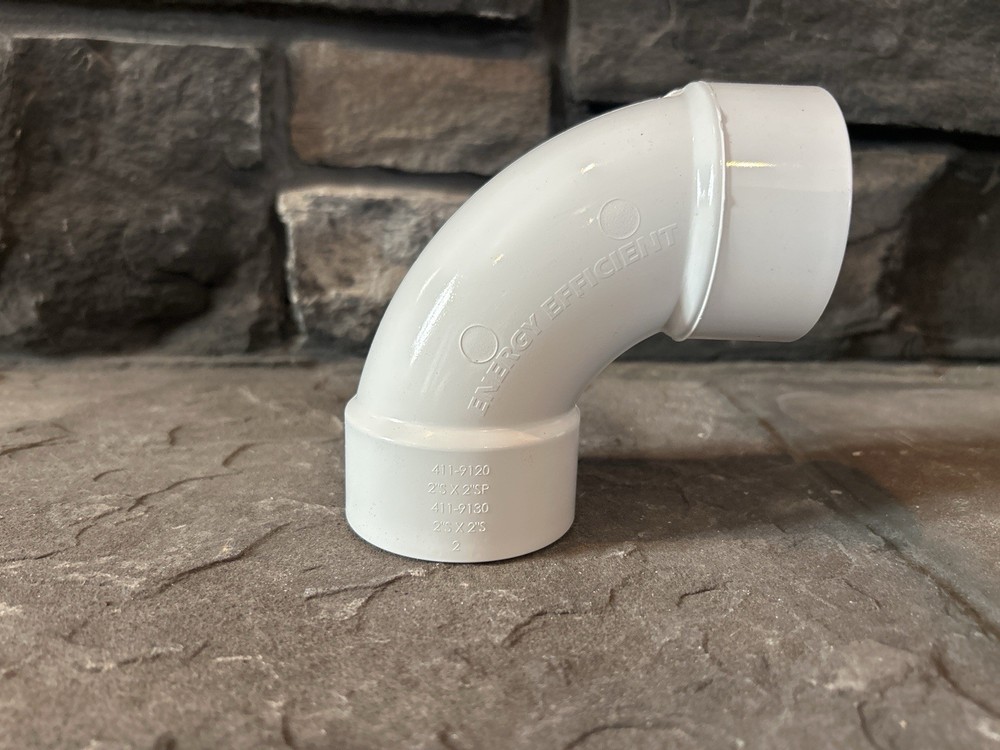 2” PVC 90 Degree Sweep Elbow Slip x Slip – Energy Efficient – SCH 40