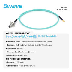 2.4mm 4 Hole Flange Female to GPPO Female RG-405SS Flexible Cable | DC-50GHz
