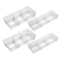 Desk Drawer Organizer Tray Set of 4 (2 Large + 2 Small) 10.24 Inch – Adjustable