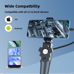 Articulating Borescope, Two-Way 180° 5.5mm Lens IP67 Waterproof Steering Probe
