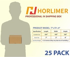7x5x4 Inches Shipping Boxes Set of 25 – Brown Corrugated Cardboard Mailer