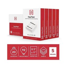 TRU RED 8.5″ x 11″ Copy Paper – 20 lbs, 92 Brightness, 500 Sheets/Ream- 5 Reams
