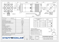 StepperOnline 11HS12-0674D1-PG100, Nema 11, 100:1 Gearbox, Bipolar Stepper Motor