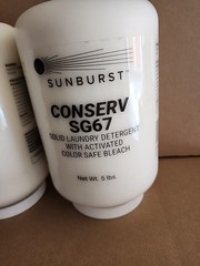 Sunburst Conserv SG67 Laundry Detergent with Color Safe Bleach – 5 lbs, 2/CASE