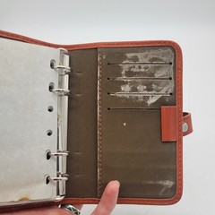 Vintage Filofax Pocket Chester Burnt Orange Leather 4 Ring Pocket Organizer 1993