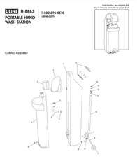Uline Portable Hand Wash Station Gray Cabinet Assembly, Model H-8883