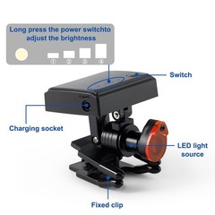 Dental LED Headlight Bright 5W Wireless Clip on Optical Filter Binocular Loupes