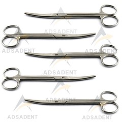5 Pieces Mayo Scissors Curved 17cm Surgical Operating Tissue Cutting Sutures Lab