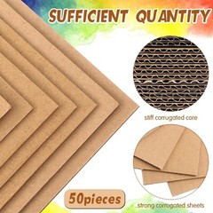 50 Pack Corrugated Cardboard Sheets Flat Cardboard Sheets Cardboard Inserts F…