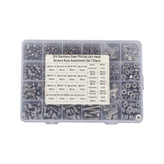 700Piece Nuts and Bolts Assortment Kit 4-40 #6-32 #8-32 #10-24 Phillips Pan Head