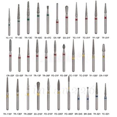 100 Types Dental FG Diamond Burs For High Speed Handpiece Friction Grip 50pcs