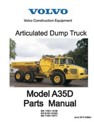 Volvo Model A35D Articulated Dump Truck Parts Manual