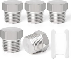 5PCS Stainless Steel Outer Hex Thread Socket Pipe Plug Fitting 3/8″ NPT Male