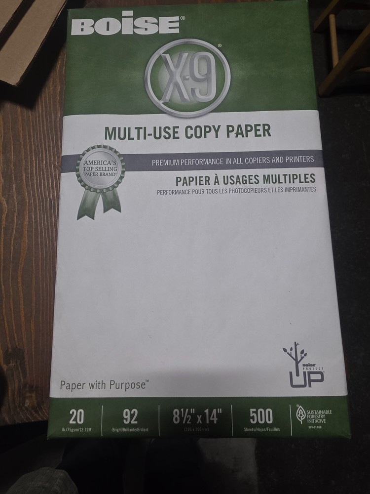 Copy Paper, 8.5″ x 14″, Legal Size, 92 Bright, White, 20 lb.,1 Ream (500 Sheets)