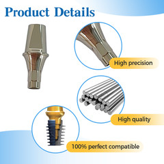 5pcs Titanium straight abutment compatible with Megagen Blue diamond platform RC