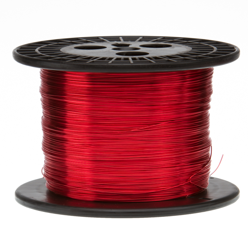 14 AWG Gauge Enameled Copper Magnet Wire 5.0 lbs 400′ Length 0.0655″ 155C Red