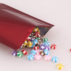 Flat Glossy Red Foil Open Top Mylar Sample Bags Pouches Variety Quantity Sizes