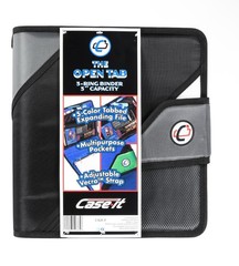 CASE-IT THE OPEN TAB 3-Ring Binder Notebook 2” Multi Pocket File Pouch Expand