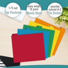 Alphabetical File Organizer, 25 Alphabet Dividers with Tabs for File Cabinet and
