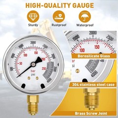 Hydraulic Pressure Test Kit 5 Gauges 13 Couplings 14 Tee Connectors 5 Test Hoses