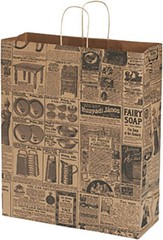 Newsprint Paper Bags 100 News Print Retail Merchandise Shopping 16″ x 6″ x 19″