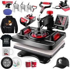 Professional 8 in 1 Heat Press Machine Sublimation Machine 12″ X 15″ Shirt Pr…