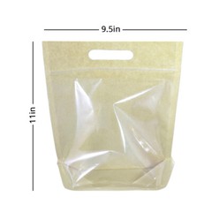 9.5x11in Glossy Clear Front Kraft Paper Mylar Stand up Zip Lock Pouch Bag K01