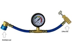 R1234yf Gauge Set with 134a Top Tap – Brass #3600, RIGHT-HAND-THREADS
