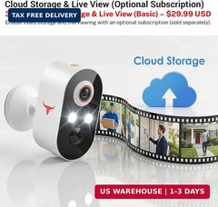 1080P Wireless Security Camera Outdoor, Battery Powered, AI Human Detection, Col
