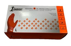 1st Choice Premium Orange Nitrile Disposable Gloves, 6 Mil, Box of 100