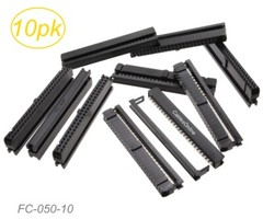 10-Pack 50-Pin (2×25) Female IDC 2.54mm Pitch Connectors for Flat Ribbon Cable