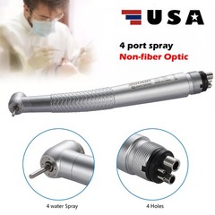 SANDENT Dental High Speed Handpiece Push Button 4 port spray 4 Hole Fit NSK