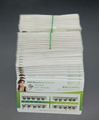 Dental Orthodontic MIM Monoblock Brackets Mini Roth 022 Slot 345 hooks Mesh Base