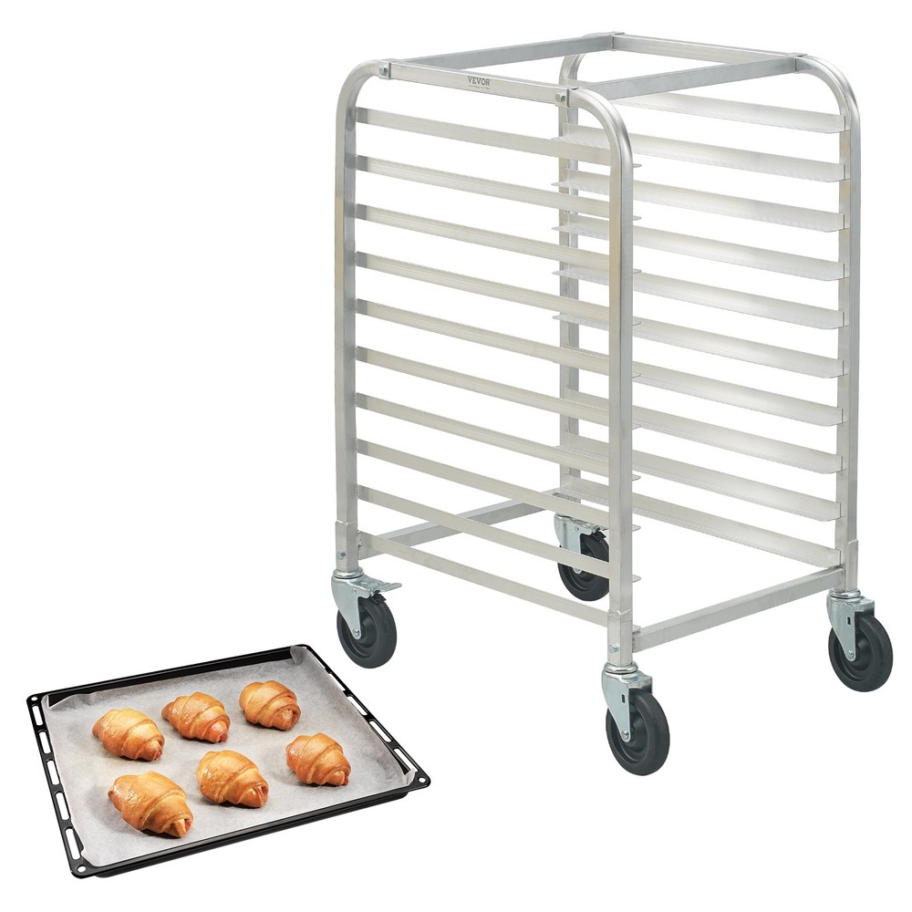 Uimoso 10-Sheet Aluminum Baking Rack with Wheels for Commercial Kitchens