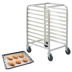 Uimoso 10-Sheet Aluminum Baking Rack with Wheels for Commercial Kitchens