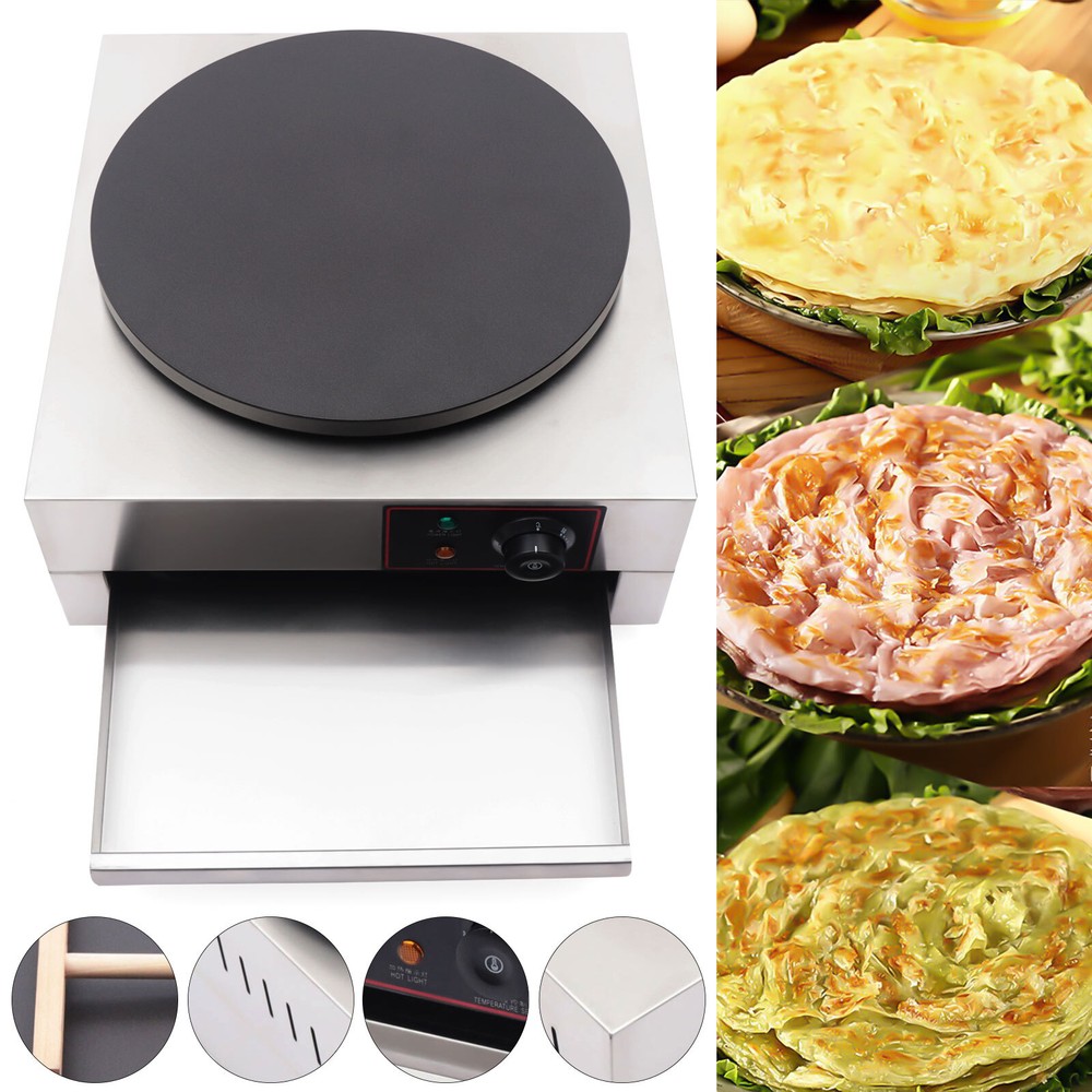 1700W 16″ Commercial Electric Crepe Maker Pancake Machine Big Hotplate Non Stick