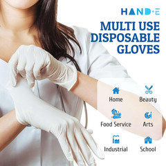 White Nitrile Disposable Gloves – Latex Free Food Prep, Salon, Hair Dye, Kitc…