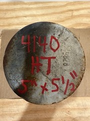 One Piece 4140 Hot Rolled Steel Bar Round Stock Heat Treated 5” OD x ~5 1/2”