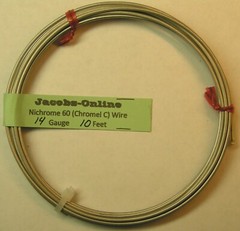 Nichrome 60 resistance wire, 14 AWG (gauge), 10 feet