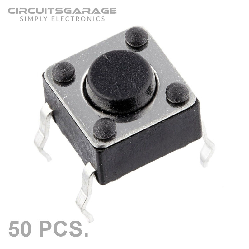 50 Pieces 6x6x5mm Through Hole Momentary Tactile Push Button Switch DIP4 – USA