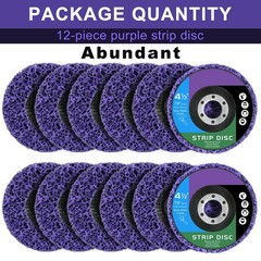 Paquete de 12 discos decapantes de 11,4 cm (4-1/2″) de color morado para amolado