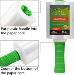 2-Pack Industrial Mini Clear Stretch Wrap Film 80 Gauge 5.1″ 1000ft for Pallet