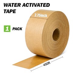 Water Activated Kraft Paper Tape 2.75″ x 450ft Brown Reinforced Packing