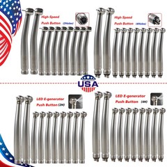 1/10 USA Dental Fiber Optic High Speed Handpiece 2/4H LED E-generator