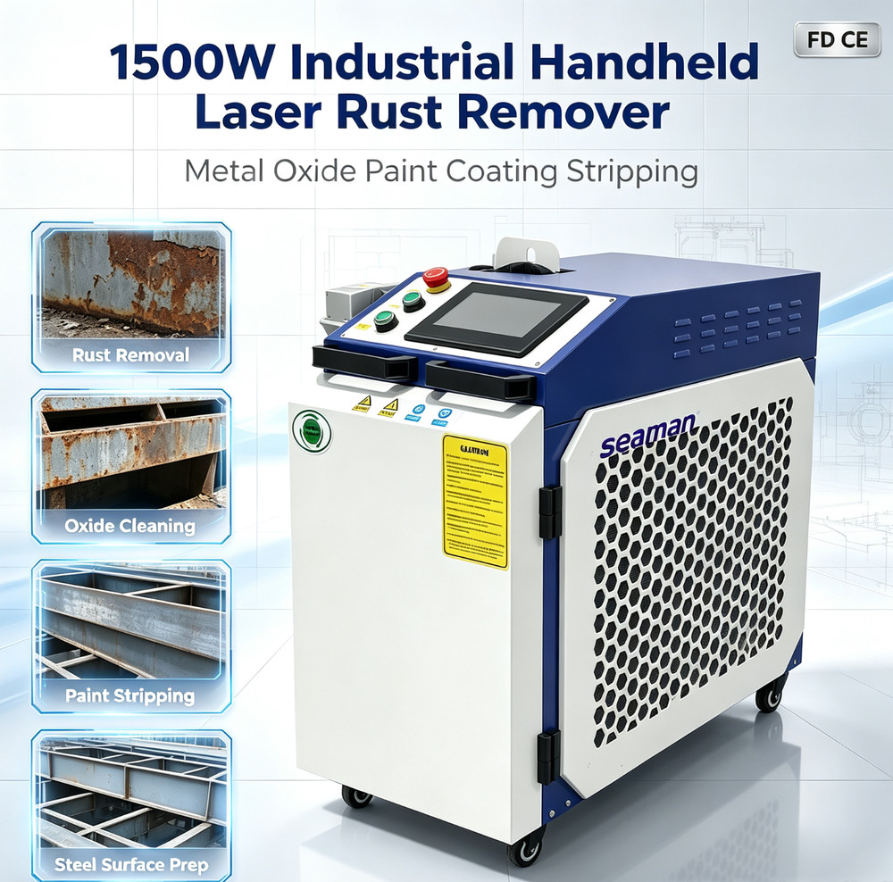 1500W Industrial Handheld Laser Rust Remover Metal Oxide Paint Coating Stripping