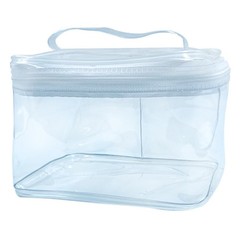TotePrint 2PCS Clear Handle Zipper Cosmetic Bag and 2 Pcs Transparent