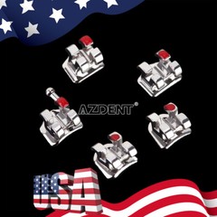 10 Packs AZDENT Dental Orthodontic Brackets Braces Metal Mini Roth.018 Hooks 345