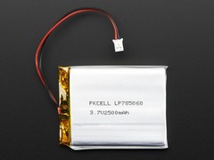 Adafruit Lithium Ion Polymer, 3.7V, 2500mAh