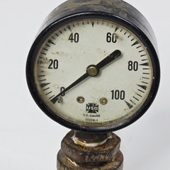 Vintage US Gauge Pressure Meter 0-100 PSI Industrial Steam Pipe 3 Inch Dial